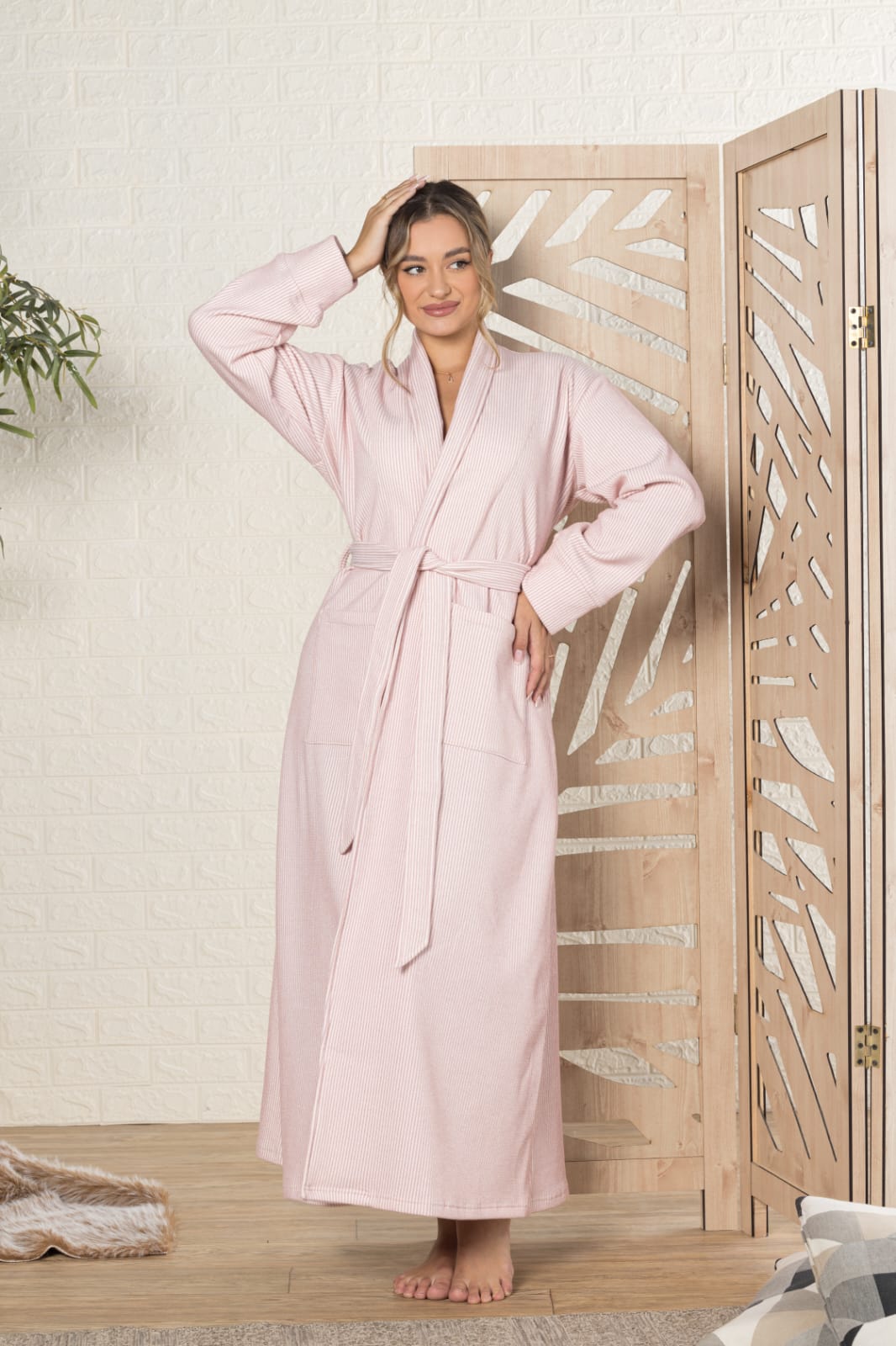 Fleece pink robe