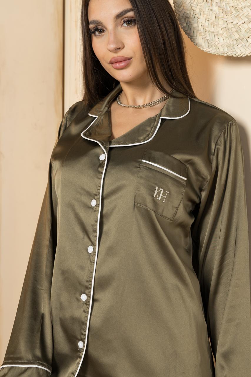 Dark green buttoned pj set