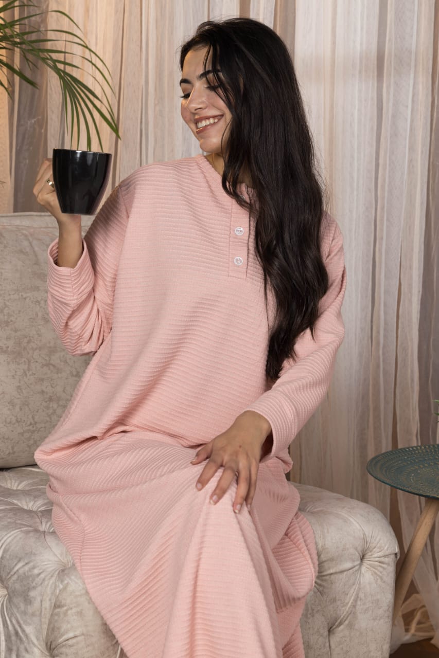 Fleece pink nightgowen