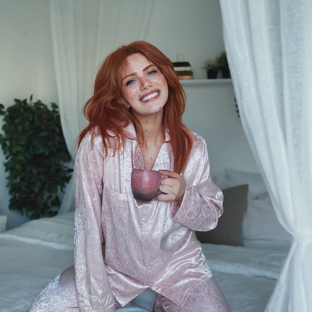 Node satin pajamas set