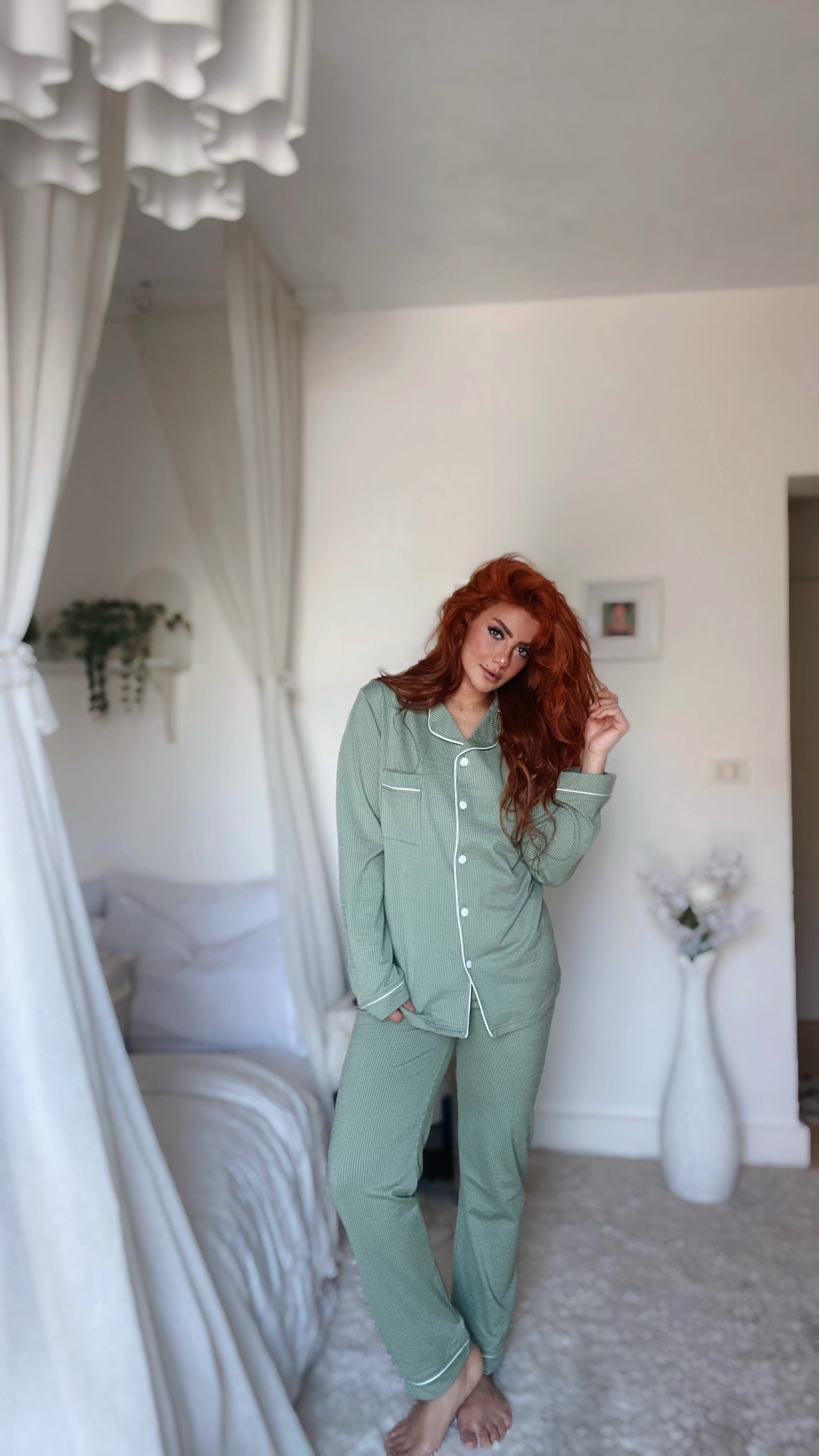 بيجامة اخضر فاتح