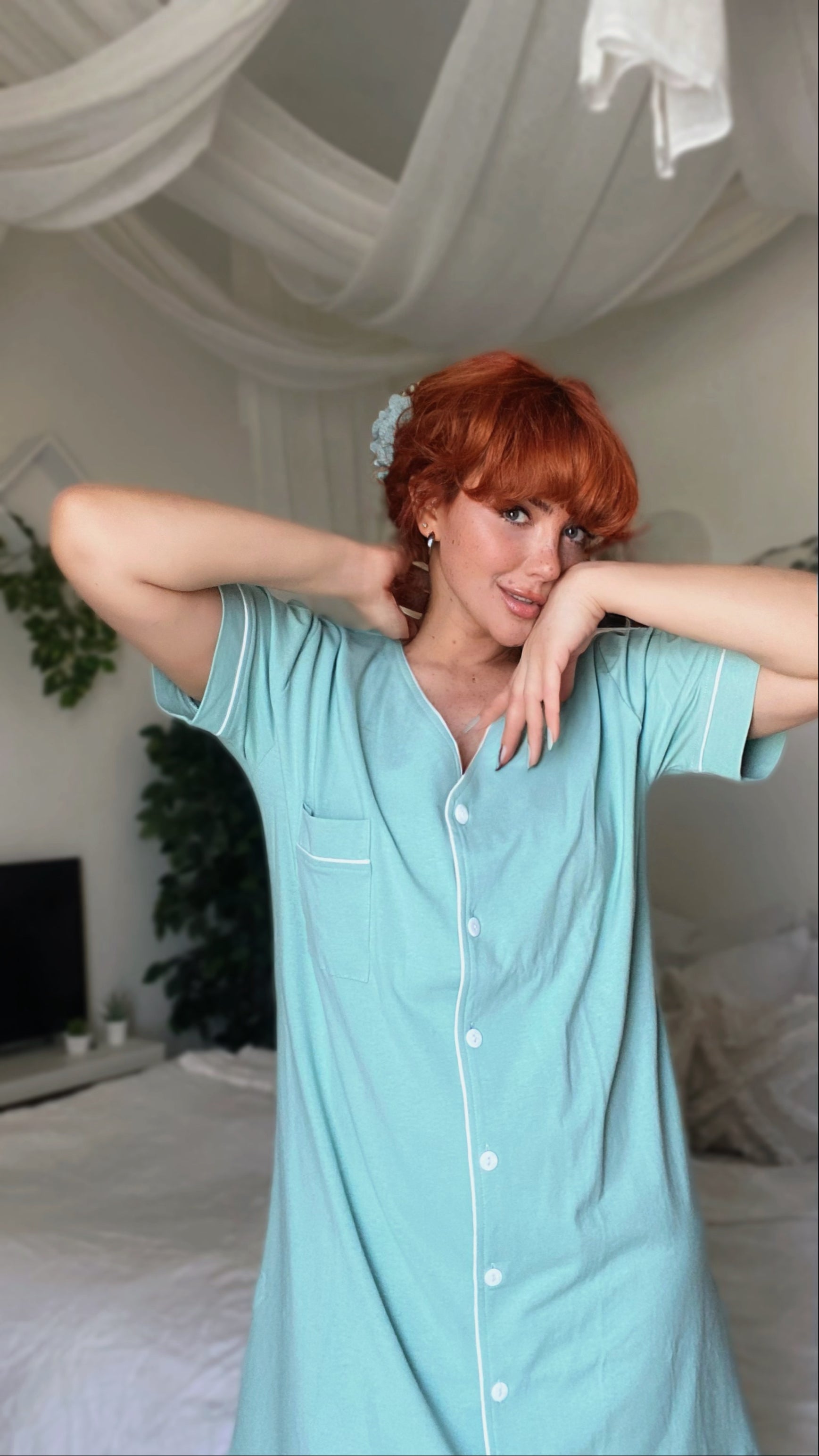 قميص نوم اخضر فاتح