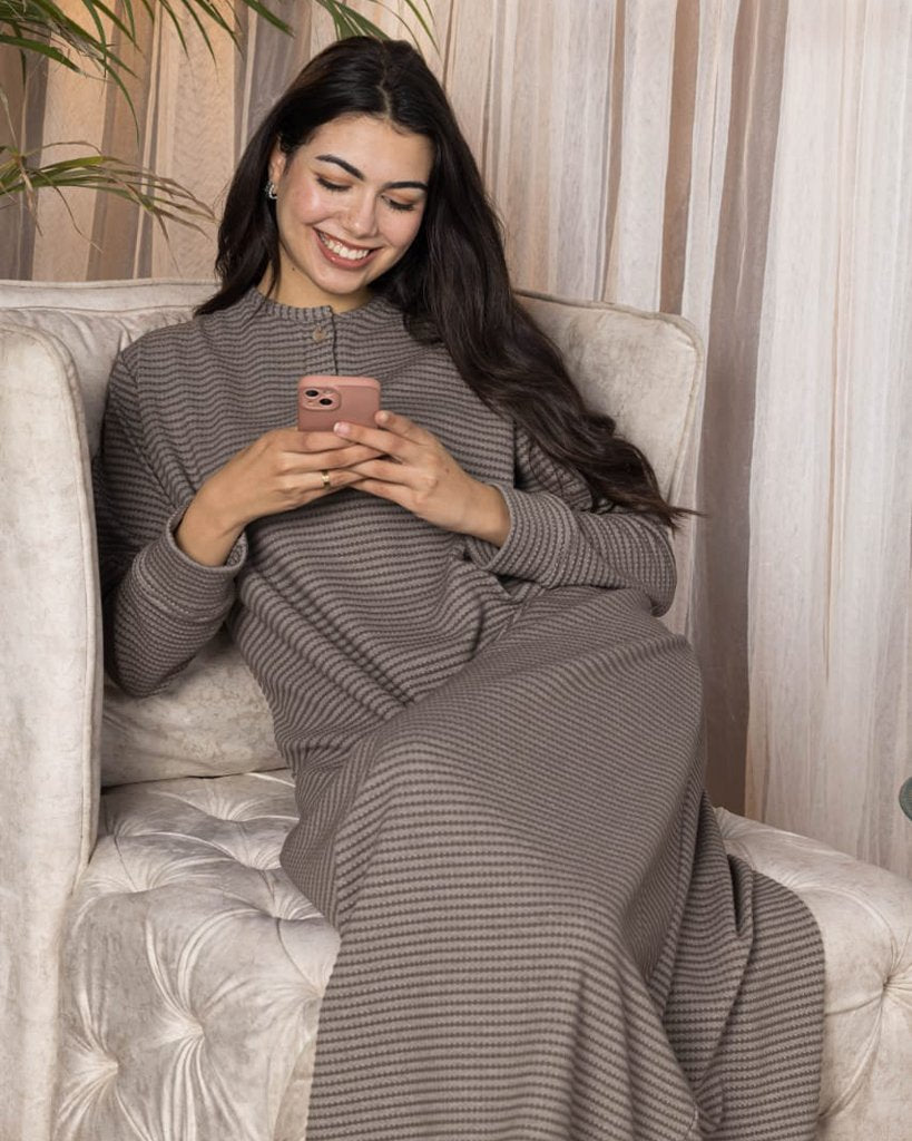 Fleece brown nightgowen