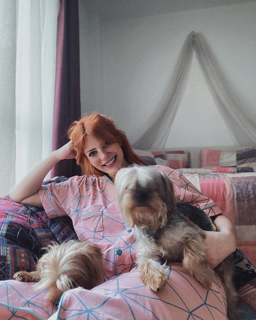 Sky lines button-down nightshirt